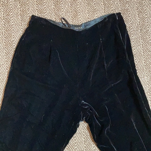 Beautiful vintage Dana Bachman high rise velvet silk lined tapered leg pant 10P - Picture 3 of 10
